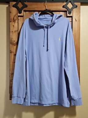 Polo Ralph Lauren Blue Jersey Cotton Hooded Tshirt  Mens XXL